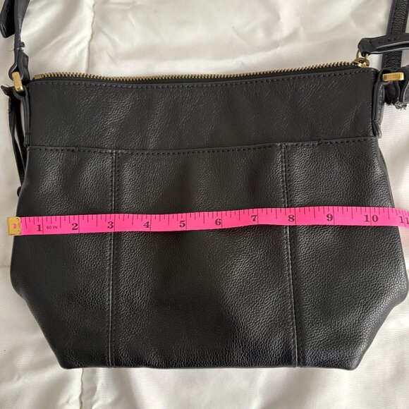 Fossil Jori Black Leather Purse Small Crossbody Gold Toned Hardware - Picture 11 of 13